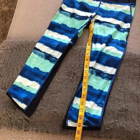 Lululemon Pace Pusher Crop *Full-On Luxtreme Brush Strokes Harbor Blue Menthol - Picture 7 of 15